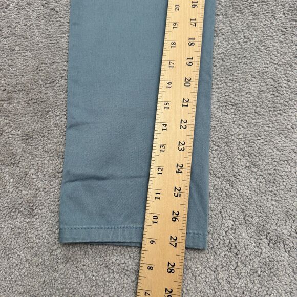 Zara Man Chino Pants Mens 31 Slate Blue Straight Leg Cotton Flat Front 32x27 - Picture 11 of 16